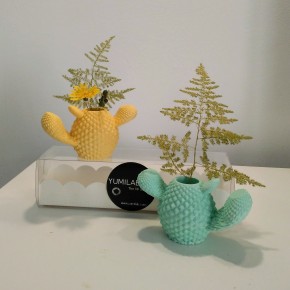 2 Mini floreros cactus