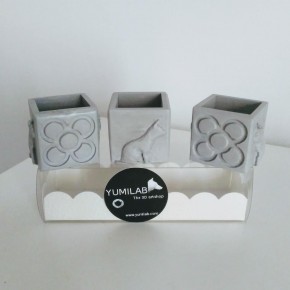 3 Mini Testos cúbics Gats i Panots, Barcelona, disseny exclusiu
