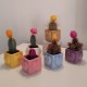 3 Mini heart cubic pots
