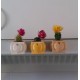 3 Mini heart cubic magnetic pots, mini vases