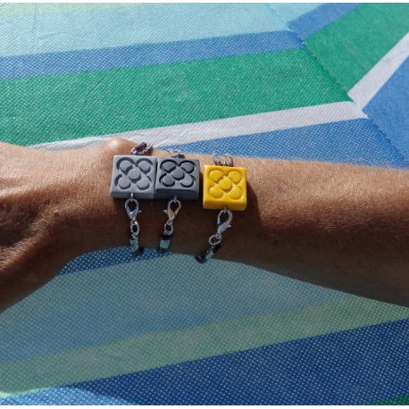 8 Pulseras mano Flor de Barcelona, cierre lateral con mosquetón