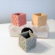 3 Mini Cubic Magnetic vases, Bilbao rosette tile in ceramic resin