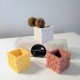 3 Mini Cubic Magnetic vases, Bilbao rosette tile in ceramic resin