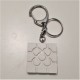 Key chain with Bilbao rosette tile pendant in ceramic resin