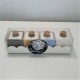 4 mini cubic soliflor vases, tile  rose of Barcelona
