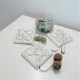 3 Panot coasters, white with sand grains