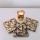 3 posavasos Panot hormigón oscuro acabado metal dorado