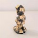 3 figuretes de Caganer en resina ceràmica gris amb acabat metall daurat