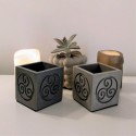 Flower pot with engraved trisquel.