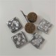 4 Mini imanes Panot con acabado metal plateado