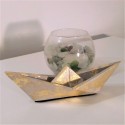 Gran veler estil origami amb acabat de metall daurat