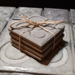 4 Posavasos hormigón oscuro Panot, Flor de Barcelona