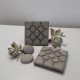 4 posavasos Baldosa roseta de Bilbao en hormigón