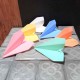 Customizable origami style airplane with a sharp tip