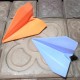 Customizable origami style airplane with a sharp tip