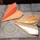 Customizable origami style airplane with a sharp tip