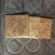 3 posavasos adoquines de París, acabado metal dorado