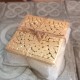 3 posavasos adoquines de París, acabado metal dorado