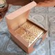3 posavasos adoquines de París, acabado metal dorado
