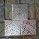 3 posavasos adoquines de París, acabado metal plateado