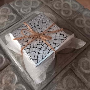 3 posagots llambordes de París, acabat metall color plata
