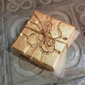 3 posa gots Rajola roseta de Bilbao en formigó, , amb acabat metall daurat