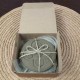 4 round Panot coasters,dark grey concrete, Barcelona flower
