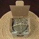 8 round Panot coasters,dark grey concrete, Barcelona flower