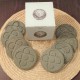 8 round Panot coasters,dark grey concrete, Barcelona flower