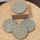 4 round Bilbao roseta coasters concrete, Bilbao flower