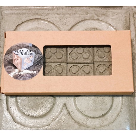 8 mini Panot magnets , Barcelone tile in concrete