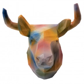 Cabeza decorativa de Toro Graffiti
