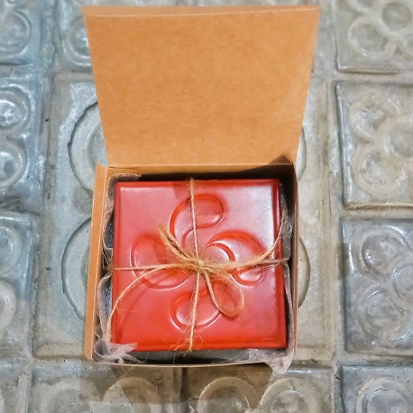 4 quatrisquel coasters, Lauburu from Basque country