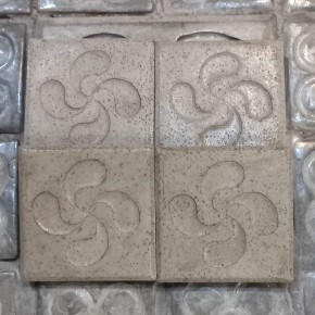 4 posavasos cuatrisquel, Lauburu del País Vasco en hormigón