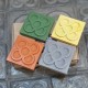 4 embossed Barcelona Flower magnets