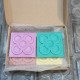4 embossed Barcelona Flower magnets