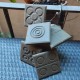 5 original Panots coasters 1907 in concrete