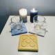 Set of 3 coasters, Barcelona flower, Panot, in ceramic resin