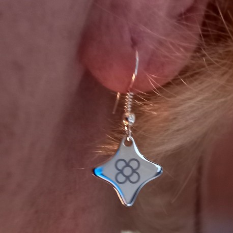 Pendientes con colgante estrella y su grabado Panot de Barcelona