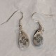 Earrings with teardrop pendant with Lauburu