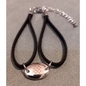 Pulsera mano Flor de Bilbao oval, baldosa de Bilbao