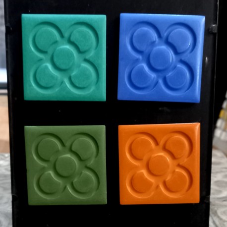 4 engraved Barcelona Flower magnets