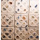4 coasters with inlaid ceramic pieces