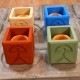 4 mini macetas cúbicas Indalo
