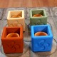 4 mini Lauburu cubic planters