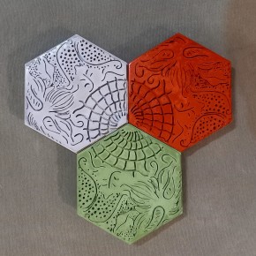 3 Gaudí tile coasters